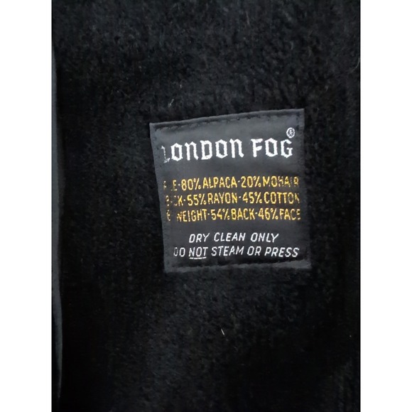 VTG London Fog Clipper Mill Plaid Placket Front Trench Coat 38R Alpaca Mohair - Picture 11 of 11